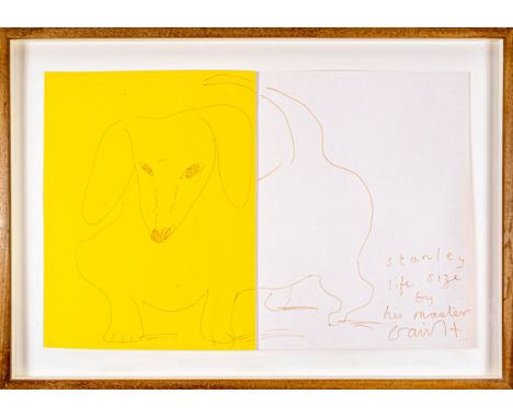 David Hockney (British, b. 1937) Stanley Life Size by his Master 1995 Pencil and ink on paper Signed and titled lower right P