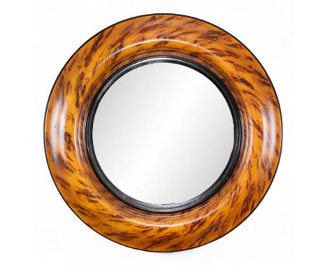 20th century A convex porthole mirror with painted faux wood frame  To be sold without reserve  Dimensions: 16 in. (W) 