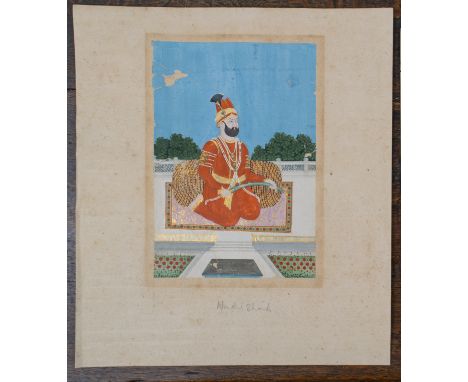 Two miniature portraits, to include [a] A portrait of Nader Shah, Shah of Persia, gouache and gilding on paper [b] A portrait