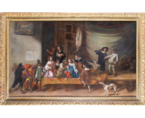 Studio of Michelangelo Cerquozzi (Italian, 1602-1660) Actors of the Commedia dell'Arte Oil on canvas  Provenance: Private col