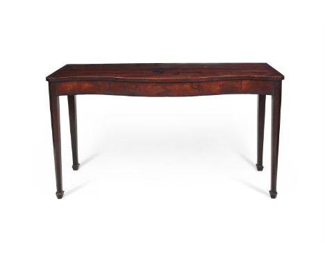 A GEORGE III MAHOGANY SERPENTINE FRONTED CONSOLE OR SERVING TABLE IN THE MANNER OF THOMAS CHIPPENDALE, CIRCA 1770 90.5cm high