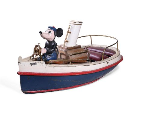 A RARE 'STEAM BOAT WILLIE' FAIRGROUND RIDE BOAT CIRCA 1930  With a cast iron plaque titled 'H.DEVOS CONSTRUCTIONS FORAINES AN