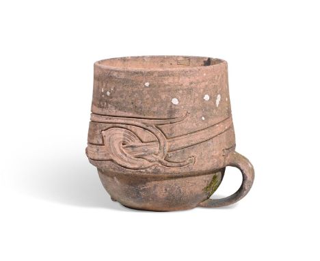 ARCHIBALD KNOX FOR LIBERTY: A TERRACOTTA 'THRYM' PLANTER  CIRCA 1902-1904   Unglazed and with partially visible impressed mar