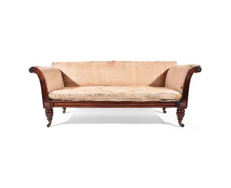 Y&nbspA REGENCY ROSEWOOD SOFA IN THE MANNER OF GILLOWS, CIRCA 1820  Incorporating fine moulded detail carved roundels and , r