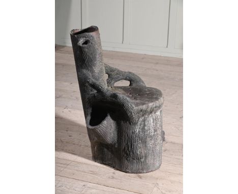 A FAUX BOIS TERRACOTTA GROTTO OR CONSERVATORY SEAT  BY JULIUS WHITEHEAD, CLAYTON, BRADFORD, LATE 19TH OR EARLY 20TH CENTURY  