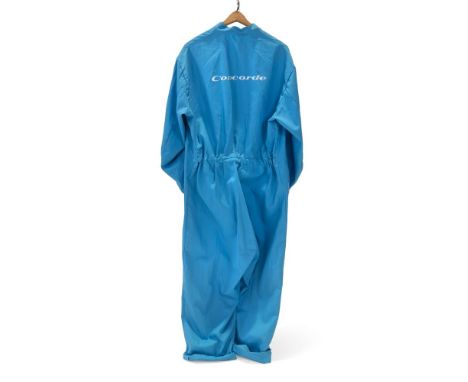 CONCORDE, A BOILERSUIT OR TECHNICIAN'S OVERALLS  CIRCA 1980  Apparently unused, with printed lettering Concorde on reverse, m