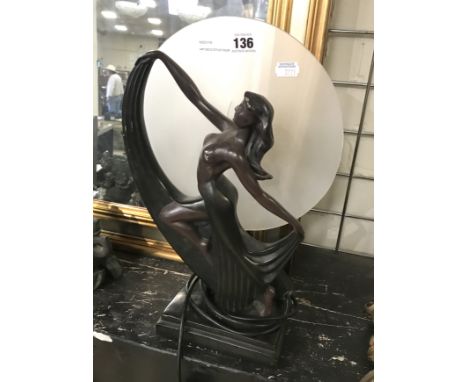 ART DECO STYLE FIGURE LAMP - 40CM HEIGHT (SOME DAMAGE)