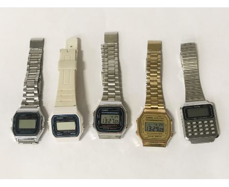 FIVE VINTAGE DIGITAL WATCHES