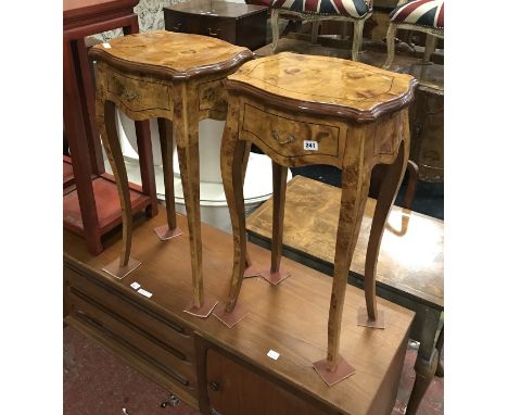 PAIR WALNUT LAMP TABLES