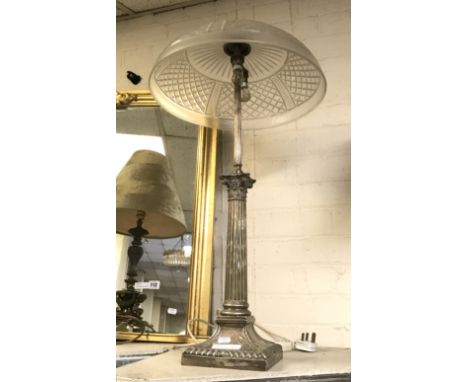 SILVER PLATE TABLE LAMP - 70CM HEIGHT