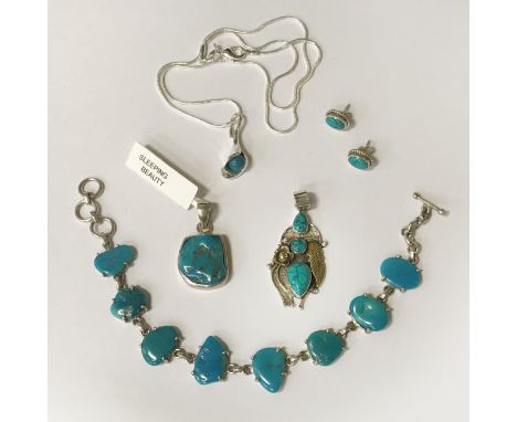 STERLING SILVER TURQUOISE JEWELLERY