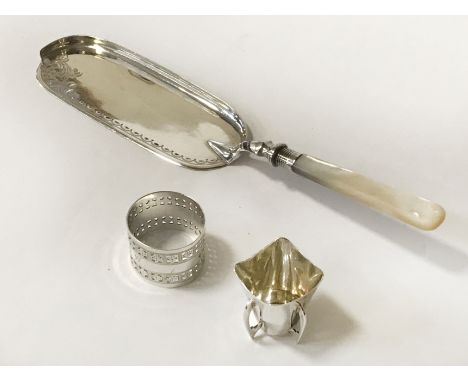  HM SILVER NAPKIN RING,CAKE SERVER &amp; OTHERS