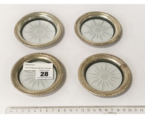SET 4 STERLING SILVER COASTERS
