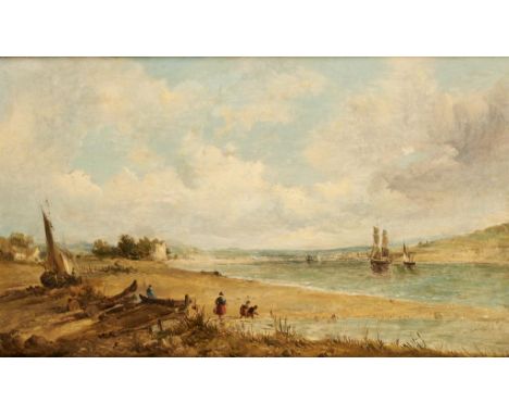 ALFRED VICKERS (1786-1868) THE ESTUARY, signed and indistinctly dated 185-, oil on panel, 29 x 49cmProvenance: Thomas Agnew &