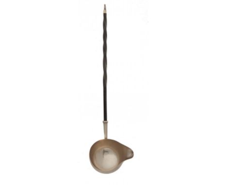 A VICTORIAN SILVER PUNCH LADLE with twisted baleen handle with silver tip, 40.5cm l, by Robert Harper &amp; Son, London 1870+