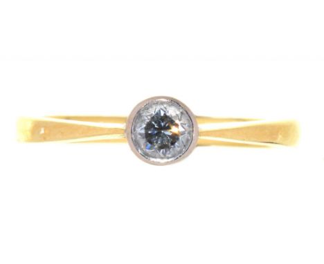 A DIAMOND SOLITAIRE RING IN 18CT GOLD, BIRMINGHAM 1997, 2.7G, SIZE K++GOOD CONDITION