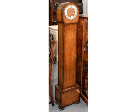 A WALNUT DWARF LONGCASE CLOCK, BY SMITHS OF ENFIELD, C1930'S, 145CM H