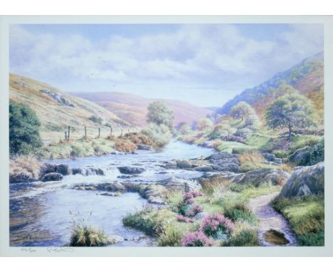 RAY LUTNER, LANDSCAPE, SIGNED BY THE ARTIST IN PENCIL AND NUMBERED 213 OF 600, LITHOGRAPH, 43 X 31CM 