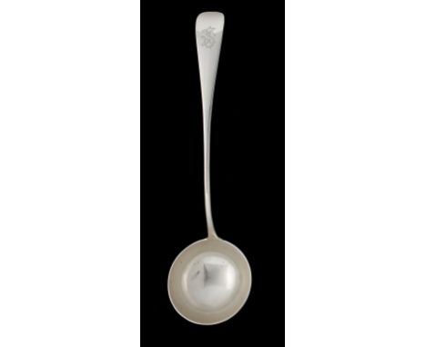 A VICTORIAN SILVER SOUP LADLE, Old English pattern, by Charles Boyton, London 1886, 8ozs 15dwts++ Heavy gauge example in good