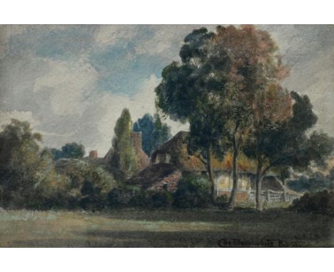 CHARLES BRAITHWAITE, LANDSCAPE, SIGNED, WATERCOLOUR, 25 X 17CM, T. DUNFORD, COTTAGE GARDEN, SIGNED, WATERCOLOUR, 22 X 15CM, J