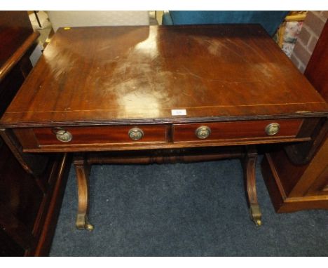 A 19TH MAHOGANY SOFA TABLE