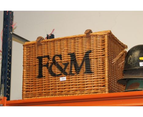 A FORTNUM & MASON WICKER HAMPER BASKET