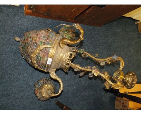 A LARGE GILT & IMPRESSIVE GILT & GLASS LIGHT FITTING