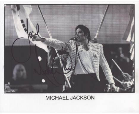 Michael Jackson signed 10x8inch black and white promo photo. Good condition. All autographs come with a Certificate of Authen