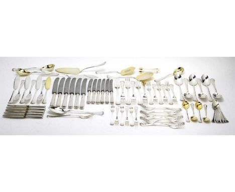 A suite of early 20th Century German 800 standard silver cutlery, by Wilhelm T. Birnder, comprising: six table forks, six des