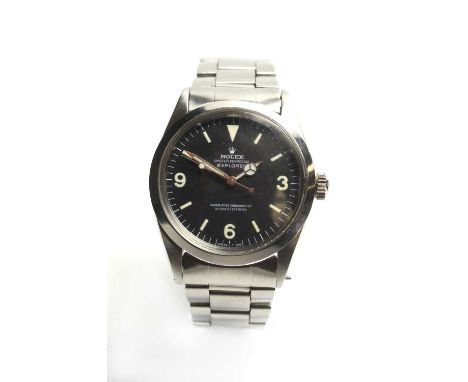 Rolex Oyster Perpetual Explorer Superlative Chronometer wristwatch, date 1972, ref 1016, serial 2963***, cal 1750, black 369 
