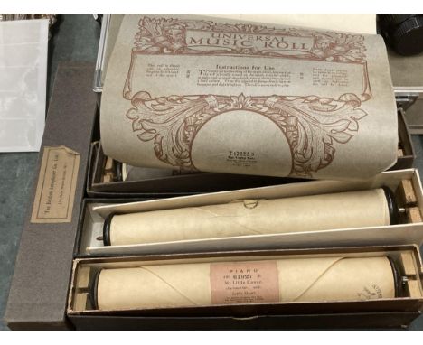 A COLLECTION OF VINTAGE BRITISH AUTOPLAYER, PIANOLA MUSICAL ROLLS 