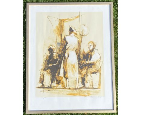 A VINTAGE BERNDT WENNSTROM SWEDISH MID CENTURY SIGNED LIMITED EDITION PRINT WITH GALLERY STAMP, 57 X 46CM 