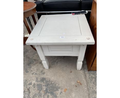 A MODERN PAINTED LAMP TABLE, 23" SQUARE 