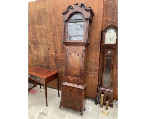 A 19TH CENTURY MAHOGANY AND INLAID LONGCASE CLOCK CASE 