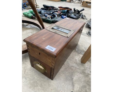 A VICTORIAN OAK 'GLEDHILL HALIFAX' CASH DRAWER WITH RECIEPT ROLLER 