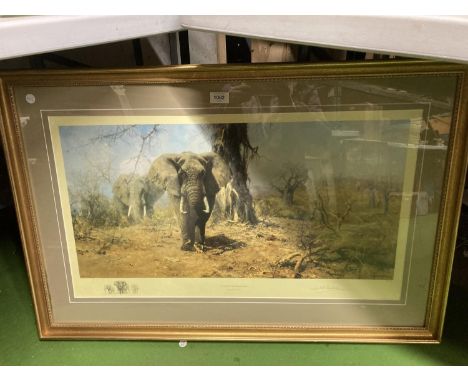 A DAVID SHEPHERD SIGNED LIMITED EDITION PRINT 'THE LAND OF THE BAOBAB TREES', 95CM X 52CM 