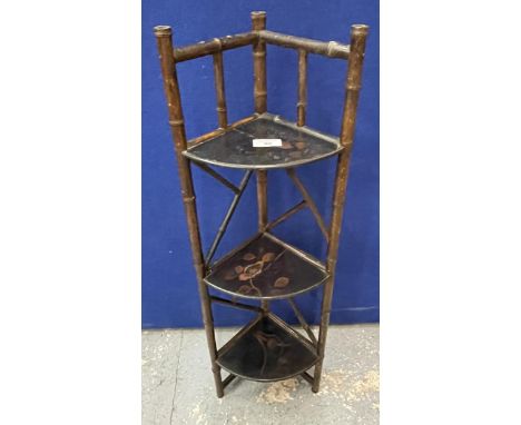 A VINTAGE CHINESE BAMBOO CORNER STAND 