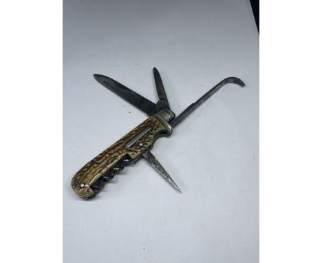 A VINTAGE ENCORE TURNER AND CO SHEFFIELD COACHMANS KNIFE 