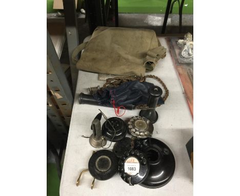 A VINTAGE CANDLESTICK TELEPHONE IN BITS FOR RESTORATION 