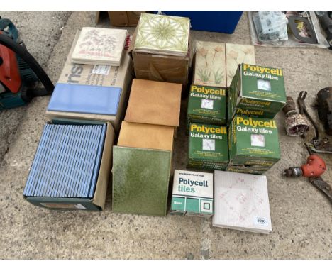 AN ASSORTMENT OF CERAMIC WALL TILES 