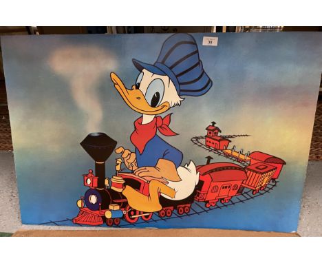 A DISNEY DONALD DUCK PRINT ON BOARD 