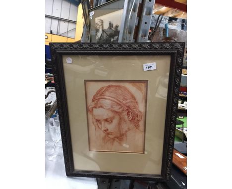 A FRAMED PRINT OF 'THE LADY' BY ANDREA DEL SARTO 