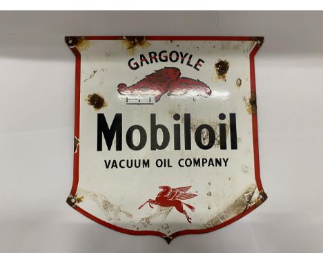AN ENAMEL MOBIL OIL SIGN 