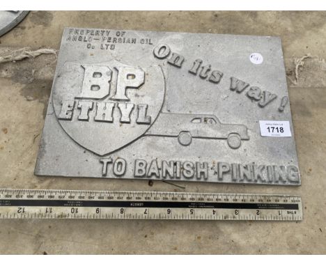 AN ALUMINIUM 'BP ETHYL' ADVERTISING SIGN 