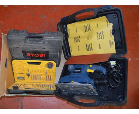 POLICE> Ryobi cordless drill, Titan sander and a DeWalt drill-bit set [VAT ON HAMMER PRICE] [NO RESERVE]
