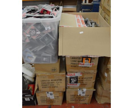 EX-SHOP STOCK: 8 boxes of Laughter Revolution Icons celebrity fridge magnets inc. Michael Jackson, Arnold Schwarzeneggar, Mar