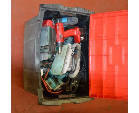 Good quantity of assorted power tools.