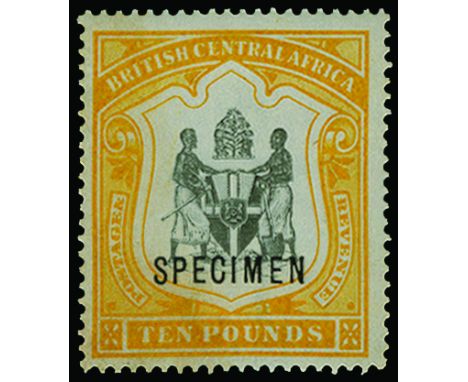 1897-1900 £10 black and yellow, overprinted specimen (SG 52s), very fresh u/m and scarce thus, 