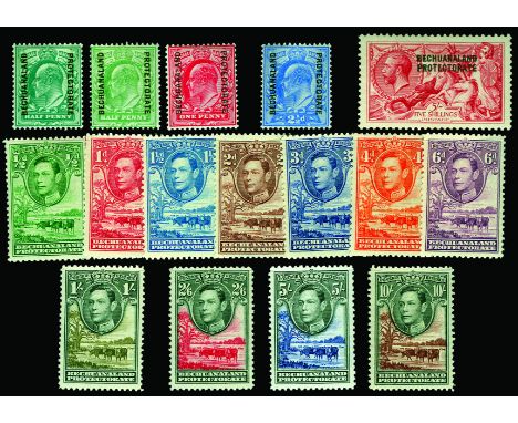 Selection on stockcards incl 1913-24 Bradbury Wilkinson 5s, 1935 Silver Jubilee set in blocks of four, 1938-52 set, 1961 surc
