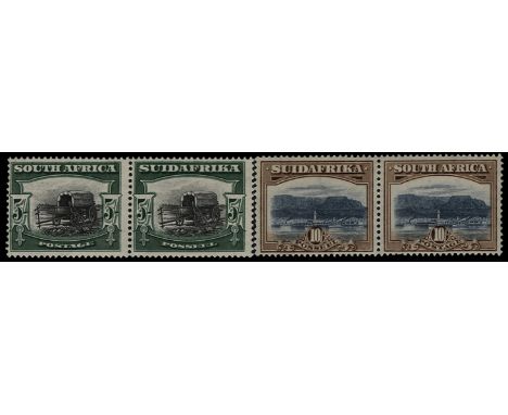 1927-30 2d to 10s "SUIDAFRIKA" (SG 34/39) in horizontal pairs, 10s with shortish perf otherwise fine u/m, cat £650 